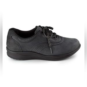 SAS Walk Easy Black Comfort Sneakers Lace Up Shoes Sz 7.5 WW Extra Wide